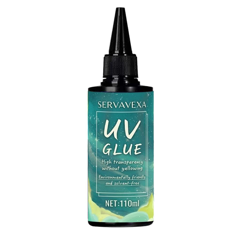 SERVAVEXA UV Resin with Light 110ml, Clear Hard Type UV Glue Bubble Free Fast Curing No Yellowing for Craft Jewelry