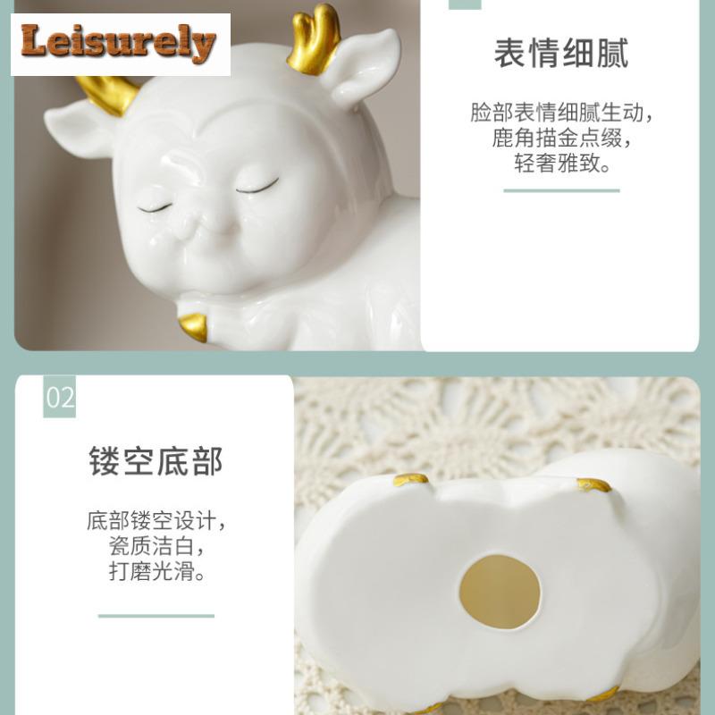 Gold Drawing Cute Deer Treasure Tea Pet Boutique Tea Sculpture Tea Figurine Play Toys Tea Statue Ornaments Can Be Raised Cha