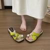 Fashion French Exquisite Elegant Beautiful Cool Slippers Women's Spring and Summer 2025 New Outer Wear Wedge Heel One-word Drag