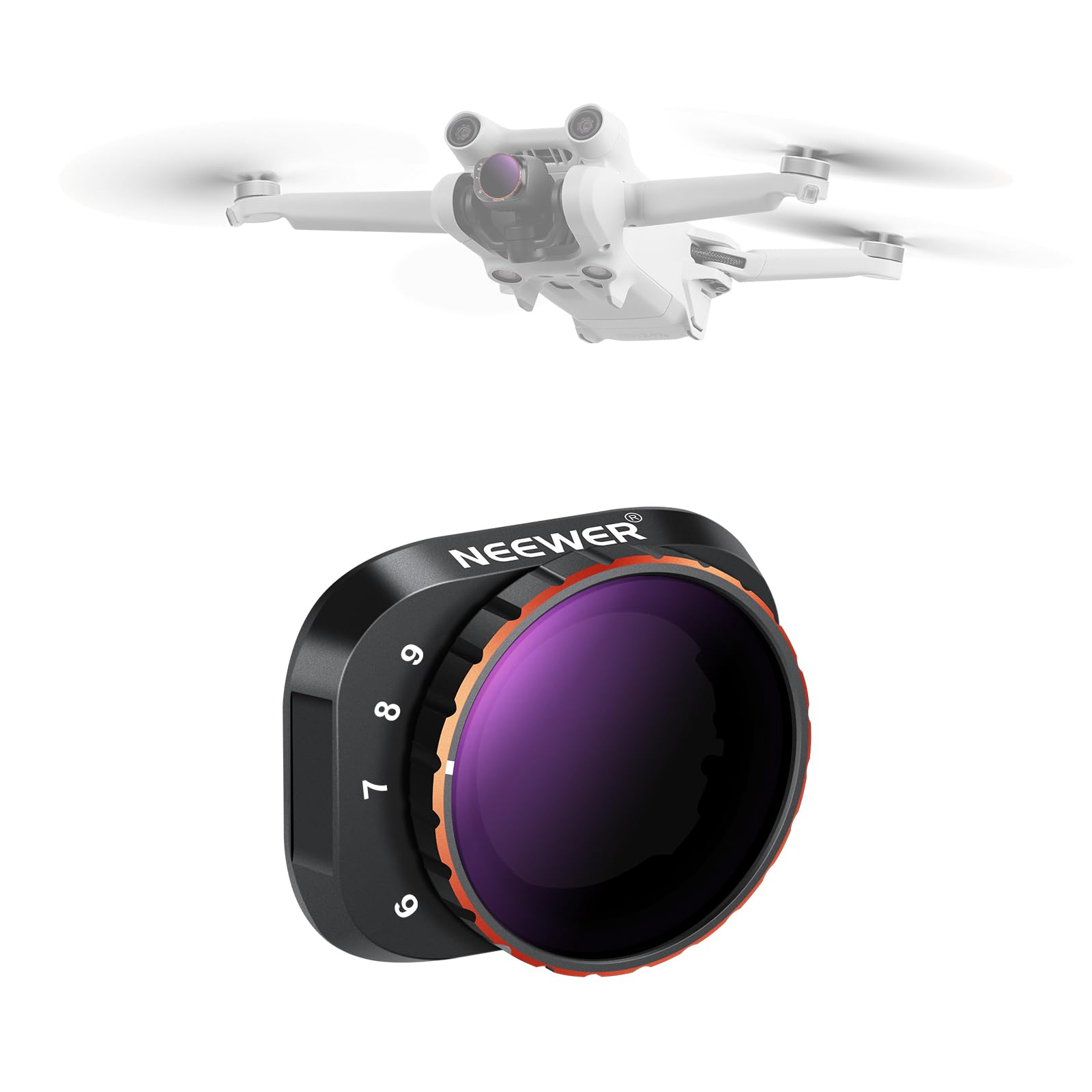 

NEEWER Variable ND Filter Compatible with Mini 3 Stops of HD Optical Thin Drone Camera Aerial Photography Video Recording Pro, ND32-512 Filter, 5-9
