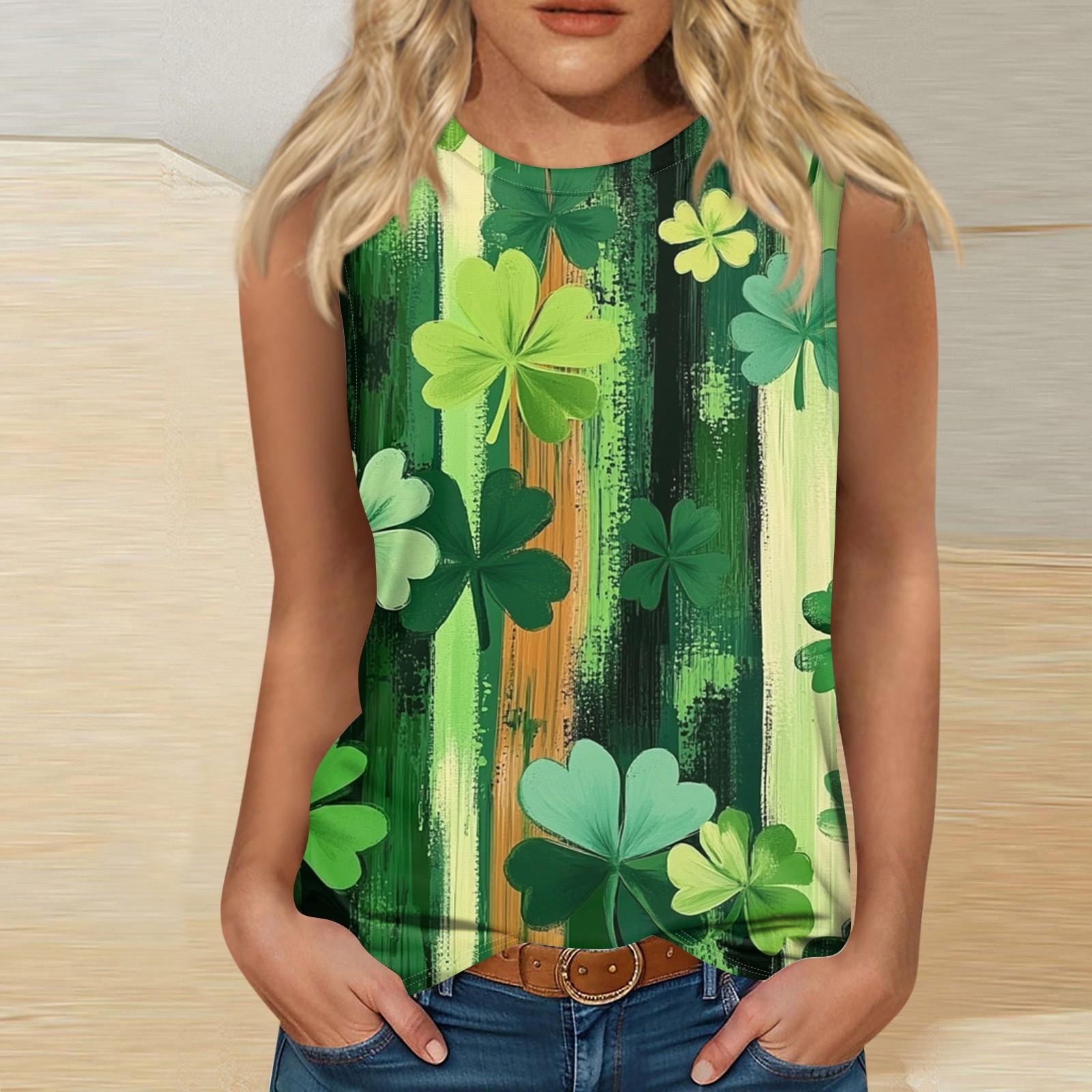 

Женские повседневные туники, топы для ношения с леггинсами, летние рубашки без рукавов с принтами, майки, блузки L зелёный