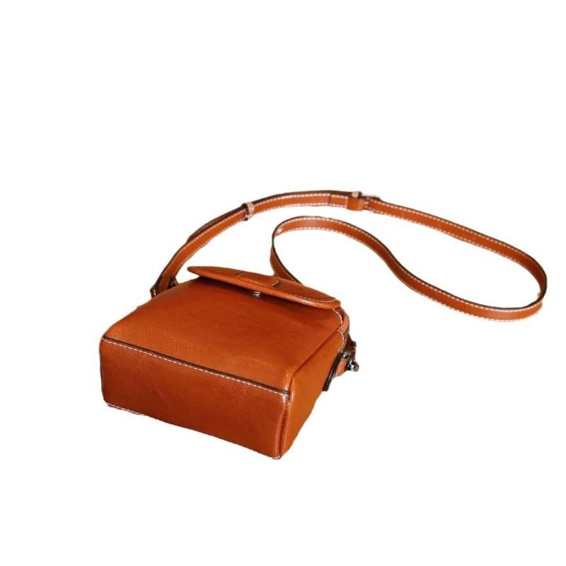 Leather women's bag new shoulder small bag trendy women's mobile phone bag soft leather versatile messenger bag