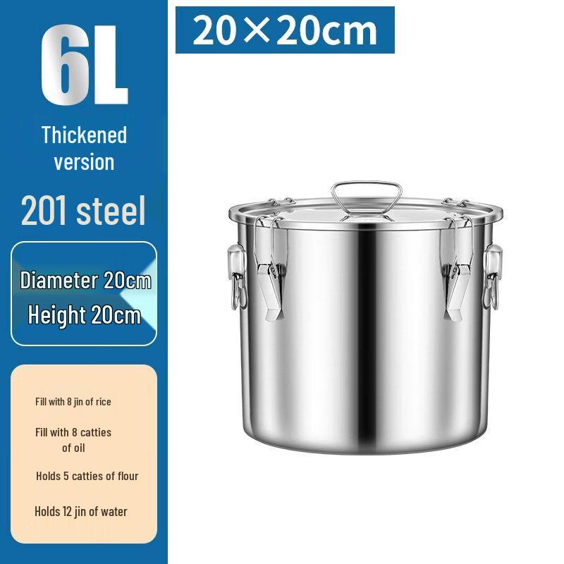 Thickened Stainless Steel Multi-Purpose Storage Barrel