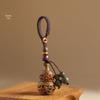 Green Sandalwood Openwork Gourd Keychain Pendant for Men & Women - Year of the Rabbit Ornament Sachet