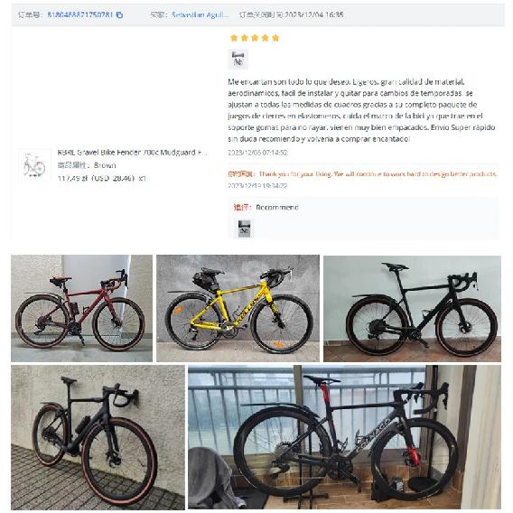 RBRL Bicycle Mudguard Gravel wings 700c Universal Mudguard Bicycle 28 Inch Adjustable and Easy to Install Mudguard for Road bike