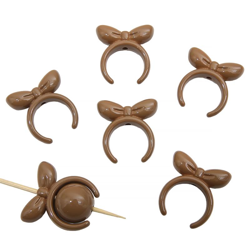 4 bucăți 25 mm mărgele acrilice cu fundă de iepure pentru colier breloc DIY bijuterii artizanat