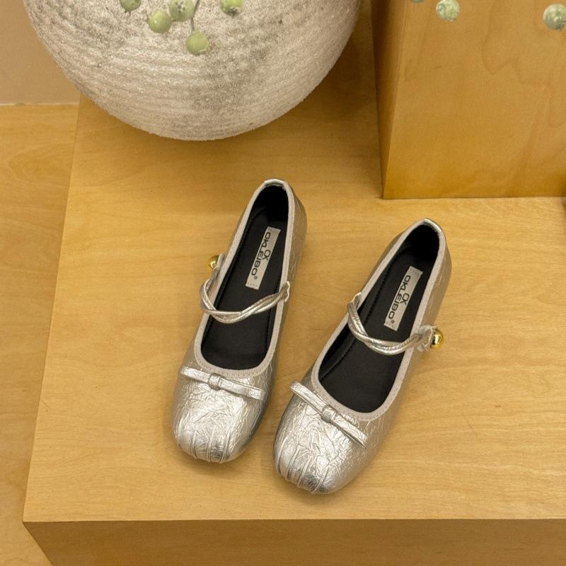 

Sweet Mint Blue Guttega inner height increase bow word with inner height increase single shoes women s Mary Jane shoes 39 серебряный