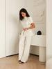 2025 Summer Women's Niche Puff Sleeve Buttoned Waist-Cinching Suit Top