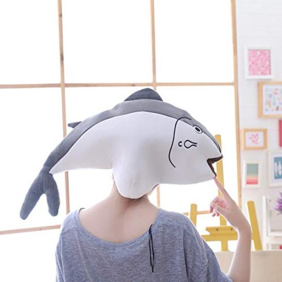 Bestmaple Fischhut Tierkopfbedeckung, Niedliche flauschige Mütze Maske Tier für Männer und Frauen, Kigurumi Kostümmaske (Fisch)