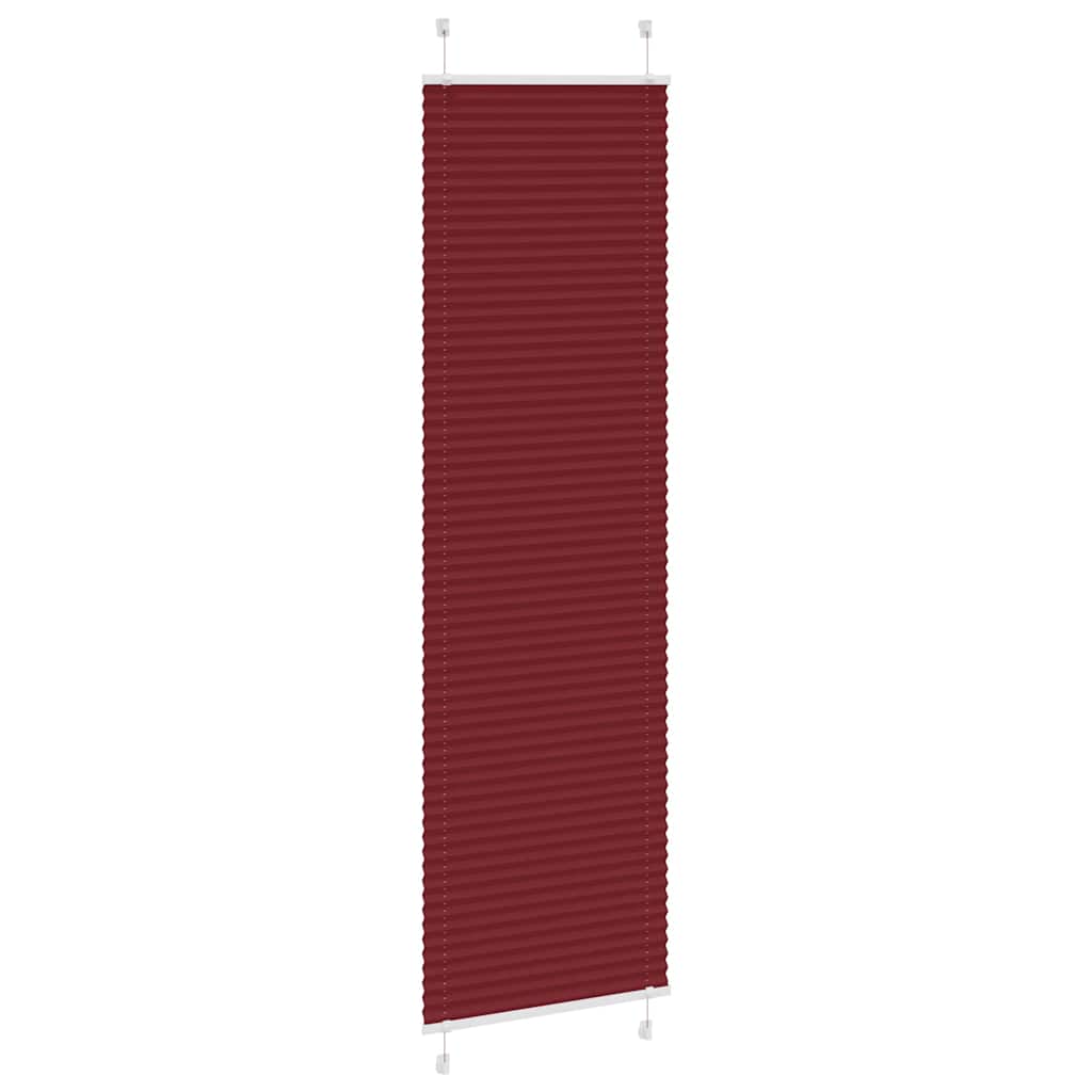 Burgundy Red Pleated Blind 60X200 Cm Fabric Width