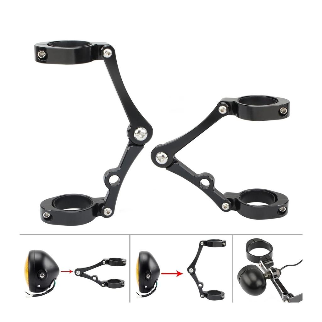 SHENGW 33mm-58mm Headlight Bracket Mount Clamp Fork Tube Light Holder 54mm 49mm 45mm 41mm 37mm Motorcycle (54-58mm)