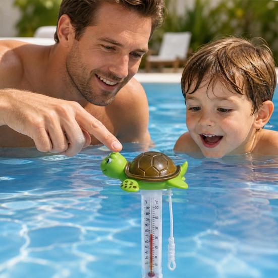 Yousheng Swimming Pool Floating Thermometer, Flamingo Turtle Duck Goldfish Shark Water Temperature Gauge, Easy Read Bathtub Hot Tub Temperature