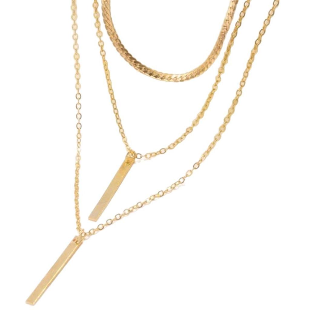 European-American Geometric Bar Pendant Necklace: Multi-Layer Clavicle Chain, Summer Fashion, Versatile Women's Jewelry