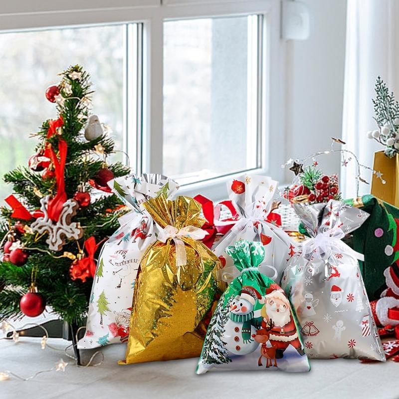 30Pcs Holiday Gift Bag Mix Of Premium Plastic Closure Secure Storage Christmas Birthday New Year Party Supplies