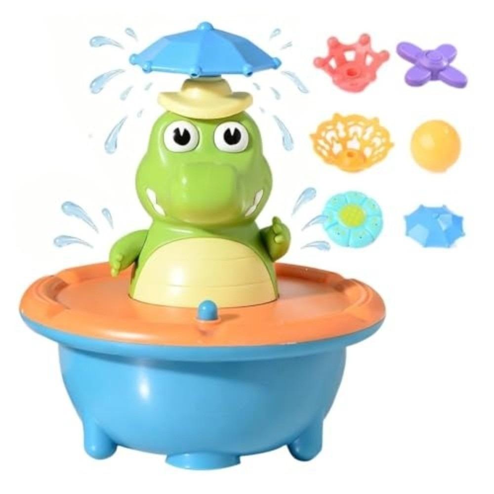 LED Light Light up Bath Toys Cartoon Crocodile Bath Toy Gifts Spray Water Crocodile Bath Time