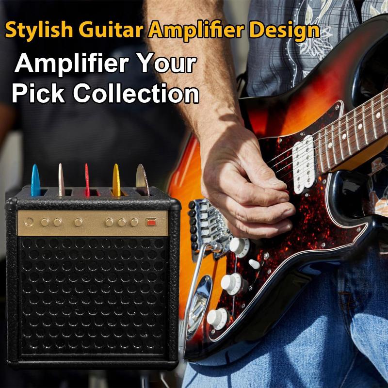 3D-gedruckter tragbarer Gitarrenplektrumhalter Wasserdichter staubdichter Gitarrenplektrum-Organizer Plektrum-Aufbewahrung und Vitrine Geschenke