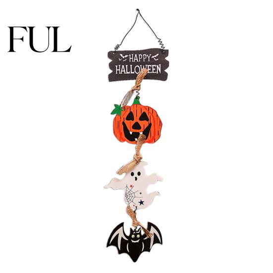 Decorative Wooden Sign for Bar Happy Halloween Sign, Spooky Pumpkin Ghost Cat Bat Door Hanger, Trick or Treat Hanger Rustic Farmhouse Hanging