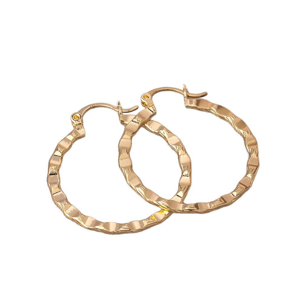 Vintage Hong Kong Style 925 Gold Earrings: Drop & Plain Hoop Designs for Women.