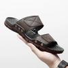 Flat Sandals Man Beach Leather Outdoor Shoes 2025 Style Elegant Designer Luxury Original Rubber Clappers Y2k Slippers for Men