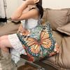 Butterfly Three-dimensional Embroidery Women's Bag Craft Casual Large Tote Capacity Bag