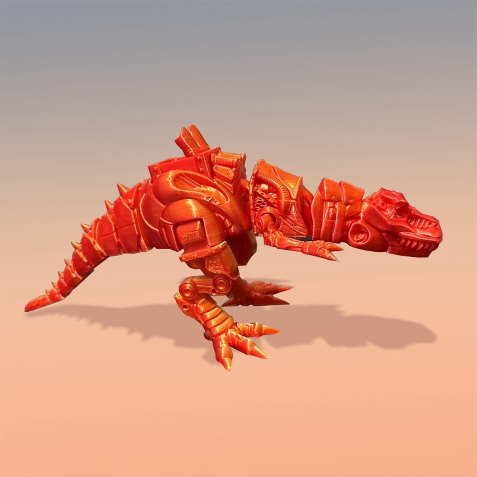

3D-печатный динозавр Steam Tech, игрушки-животные, украшение для дома, комнаты, автомобиля, настольные украшения и свободное движение суставов, динозавр Steam Tech One Size шафрановый