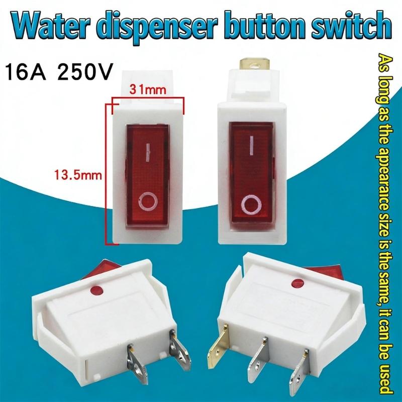 16A 250V Rocker Switches With Red Light Indicators LED Toggles Rocker Switches for Home Appliances And Fitness Equipment