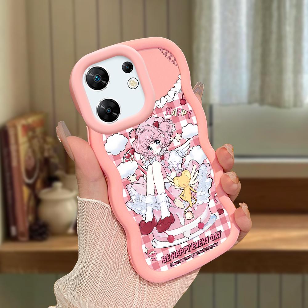 Big Wave Edge Weiches Silikonmaterial Macaron-Telefongehäuse Stoßfestes Schutzgummigehäuse für OPPO Reno Realme Infinix Tecno