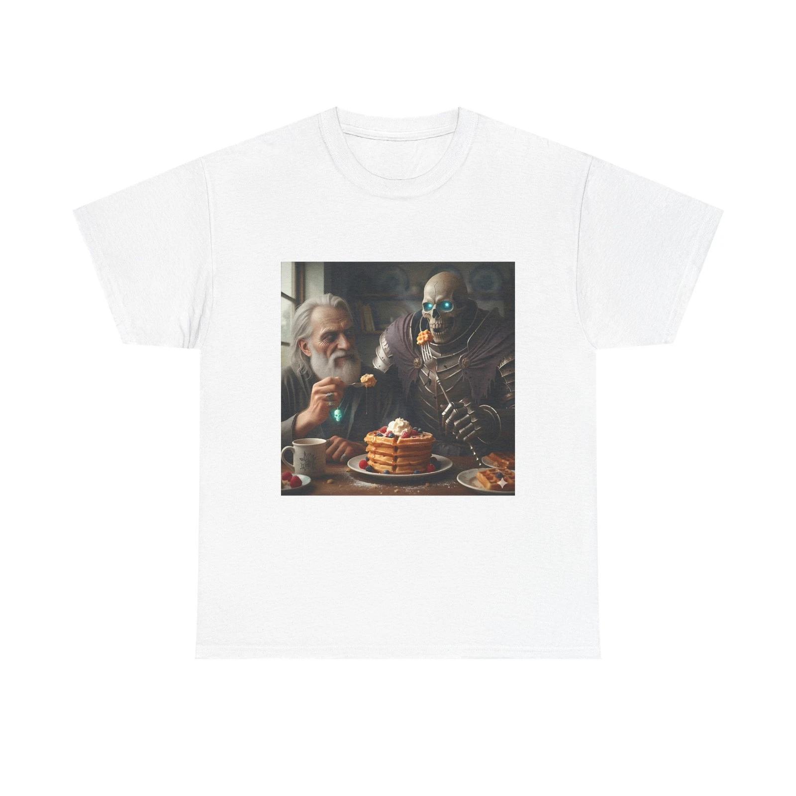 

Necromancers Eating Waffles T-Shirt | Quirky Dinner Scene M