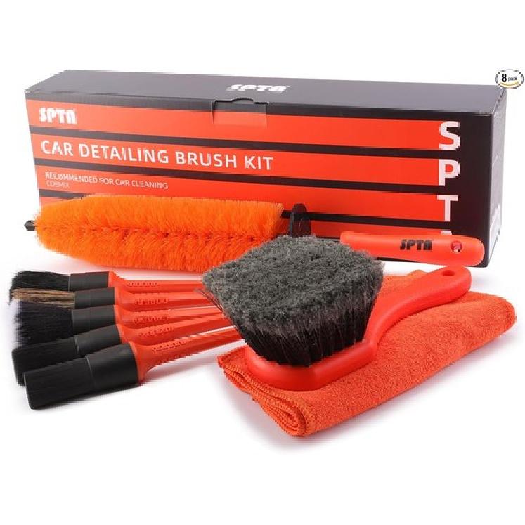 8Pcs Wheel & Tire Brush Car Detailing kit, Easy Reach Wheel and Rim Brush, 5pcs