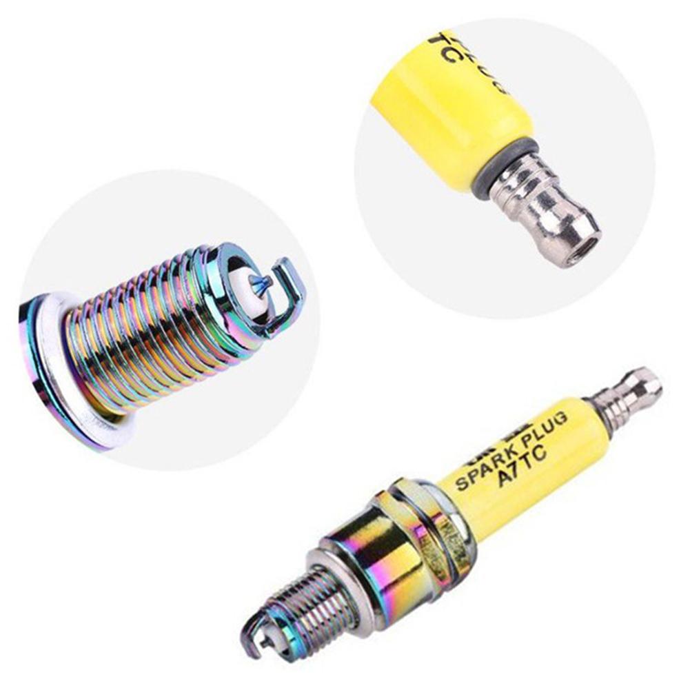 High Performance A7TC Spark Plug 1/3-Electrode Motorcycle Spark Plug for GY6 50cc-150cc Engines 50cc-125cc Horizontal Engines