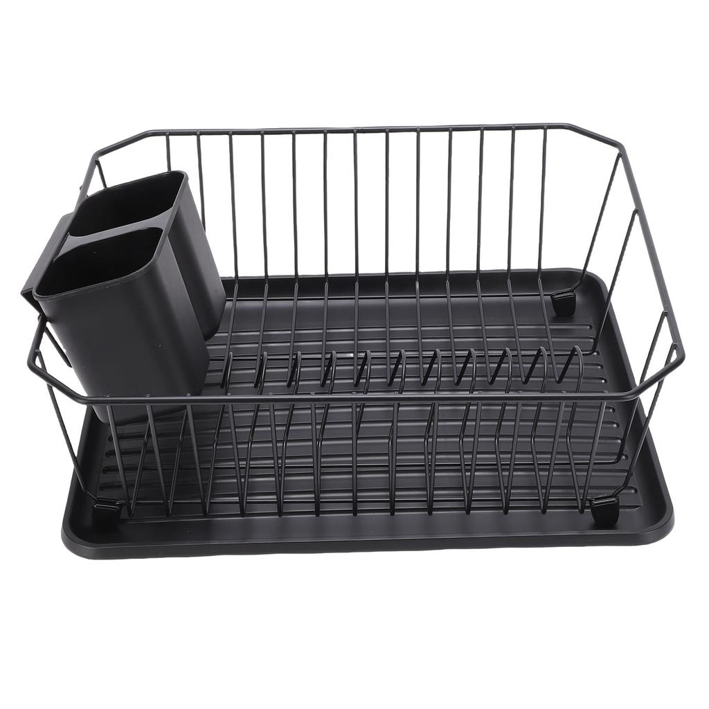 Dish Drying Rack Iron Dish Drainer Rack with Utensil Holder for Kitchen Counter Sink Spoons and Forks