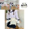 Bow Tie Drawstring Rabbit Plush Backpack With Pearl Chain For Daily Use