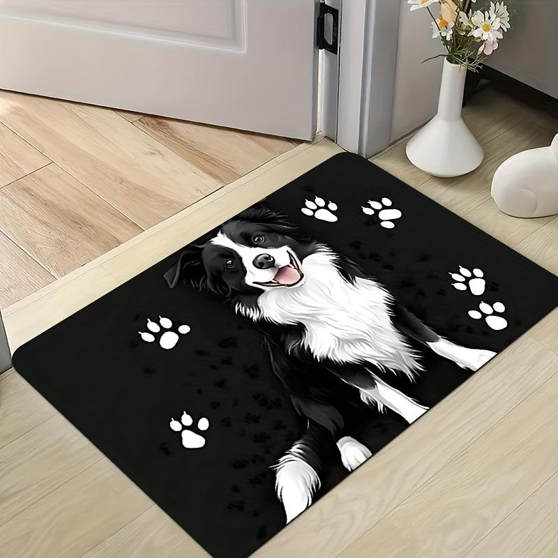 

1pc Dog Paw Door Mat – Cute Border Collie Design, Soft Entryway Mat for Bedroom, Living Room 40x60cm16x24in