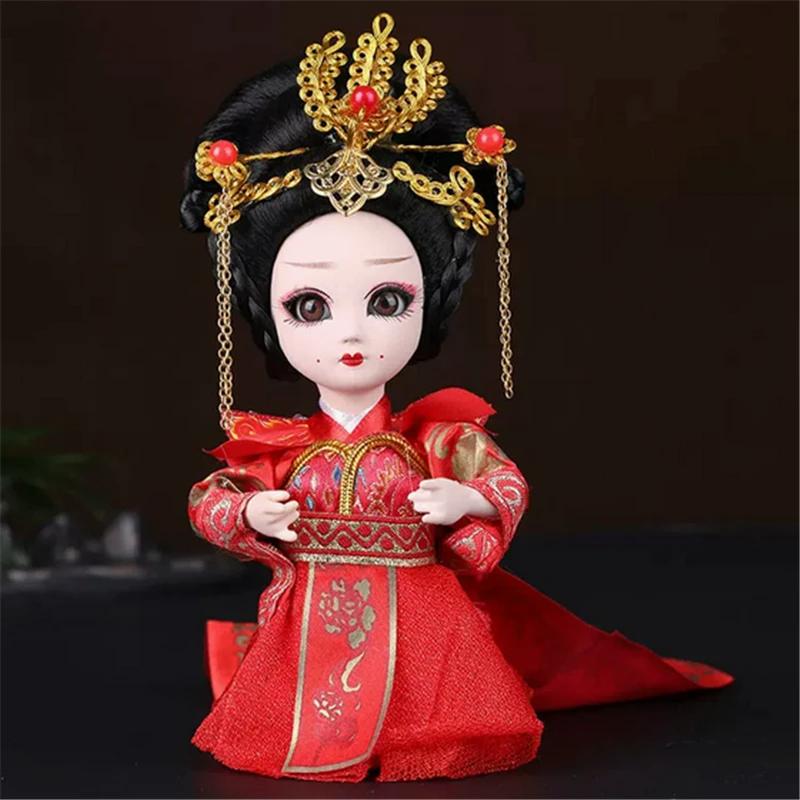 Chinese Opera Character Decoration Silk Doll Peking Opera Mask Doll Chinese Handmade Decorative Gifts Shop Decoration Doll