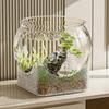 Stabiler Klarer Runder Fischtank Bruchfester Schreibtisch-Aquarium für Haustier-Schildkröten Kleine Fische Innen Außen Dekoratives Fisch-Aquarium