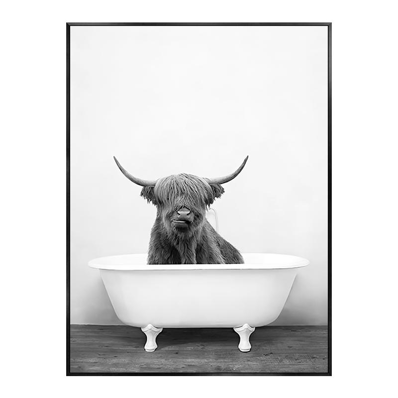 

Современные животные плакат Лев Тигр Слон Жираф фотографии декоративные картины холст стены искусства ванная комната домашний декор черный, белый цвет 21x30cm No Framed