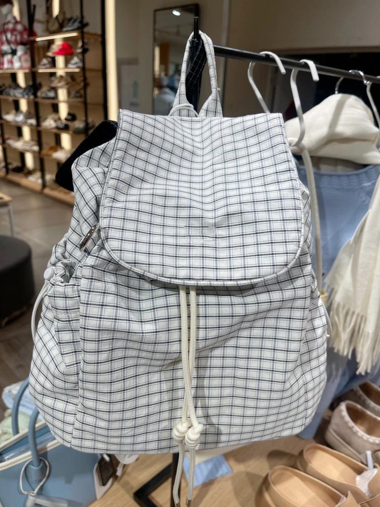 Japanese Casual Art Canvas Backpack Ins Fashion Drawstring Pleated Schoolbag Internet Celebrity Nylon Large Capacity Backpack