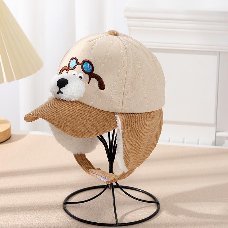 Children'S Lei Feng Hat Cartoon Dog Baseball Cap Thickened Thermal Ear Protection Hat Winter Outdoor Windproof Cap