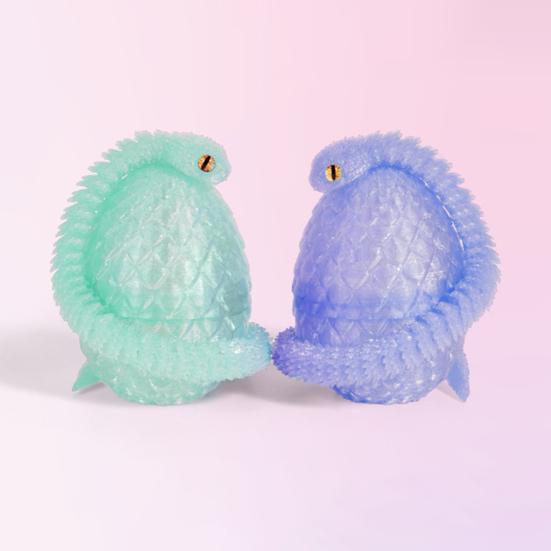 3D Printed Snake Egg Figurine Movable Joints Snake Eggshell Figure Fidget Toy