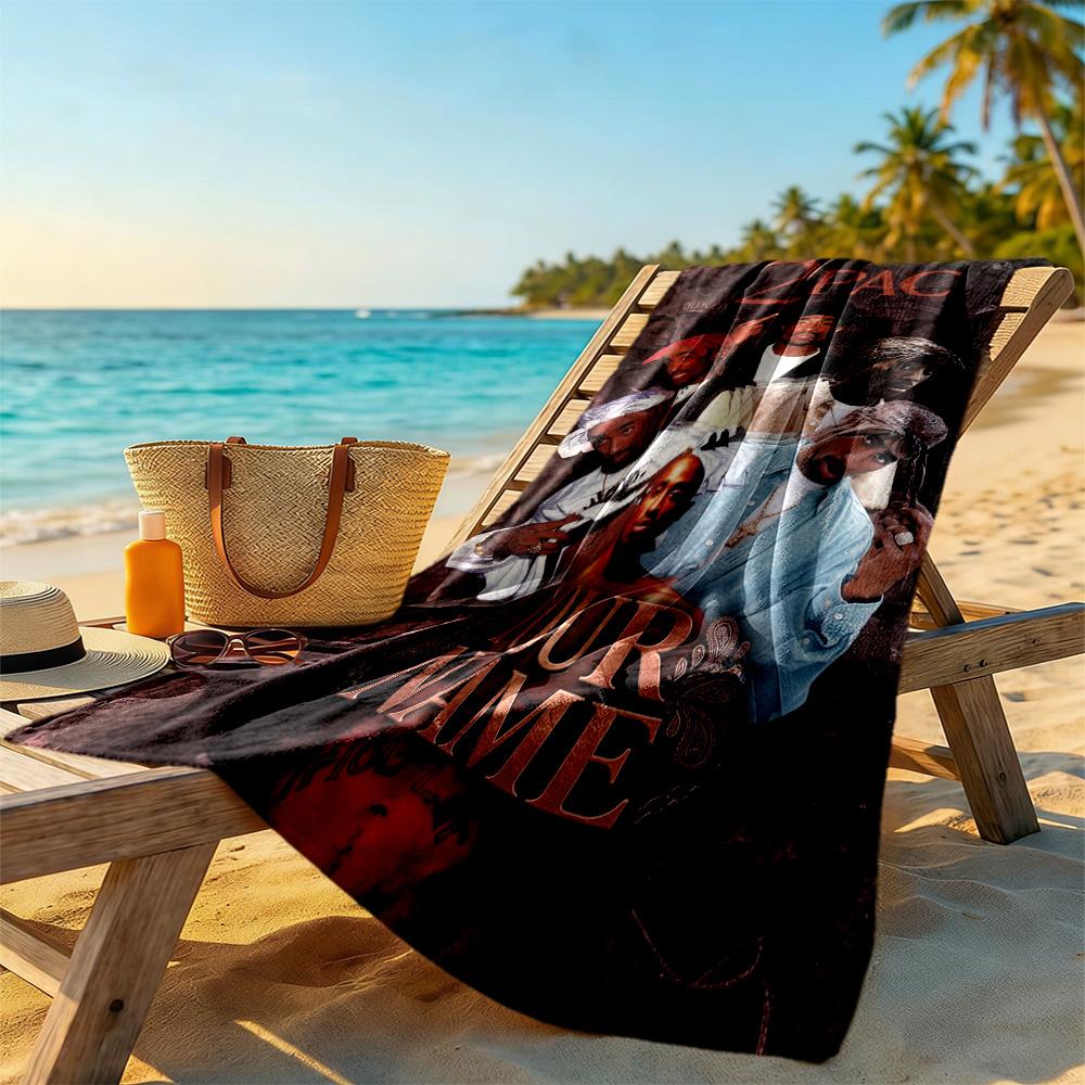 2pac Customize Your Name Beach Towel Soft Durable Quick-Dry Suitable for Swimming Gym Camping Yoga Vacation