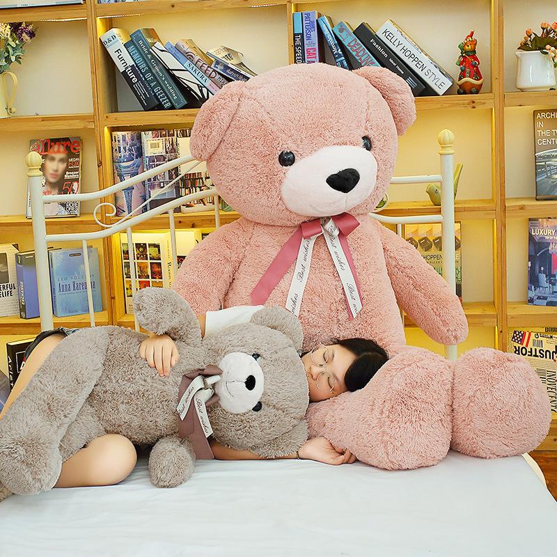 80/100cm Bear Plush Doll Stuff Bear Huge Pillow Soft Animal Cushion Room Decor Kid Toy Girlfriend Valentine's Day Birthday Gifts