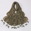 New Chiffon Hijab Veil Scarf Hand-Sewn Glass Tube Bow Long Scarf Gauze Horse Muslim Women Hijab Islam Turban Headscarves Ladies