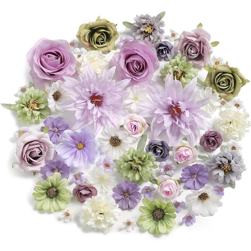 Mix Rose Artificial Flowers Heads Silk Fake Flowers for Home Room Decor Garden Wedding Decoration Wreath Garlands Gift Accessory