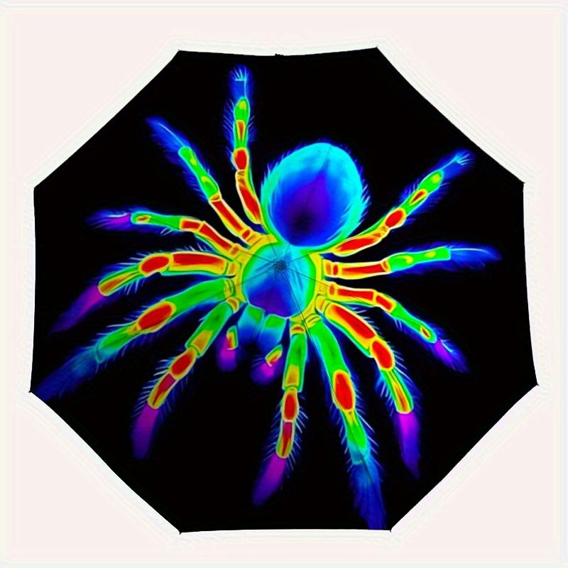 

1pc Tarantula Automatic Folding Umbrella, Portable & Foldable Design with 8 Ribs, Casual Outdoor Accessory Halloween and Christmas gifts yy2