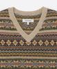 UNIFORM BRIDGE Fair Isle Knit Vest Beige