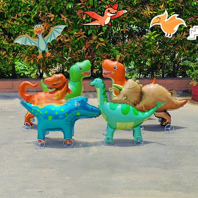 4D Cartoon Foil Balloons Elephant Stand Walking Balloon With Wheel For Kids Birthday Party Decoration Baby Shower