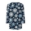 Women's Fashion Casual Seven Sleeve Christmas Printed Round Neck Top