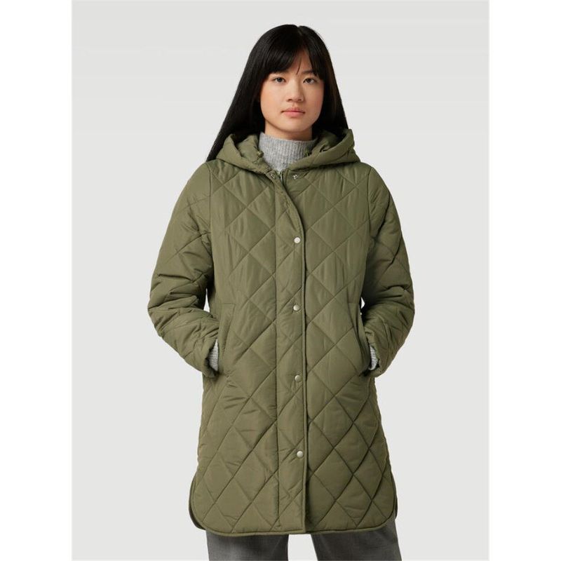 Surplus Stock from Foreign Trade, European Style Quilted Cotton-Padded Thin Autumn and Winter Women's Solid Color Hooded Long Cotton Coat Trench Coat