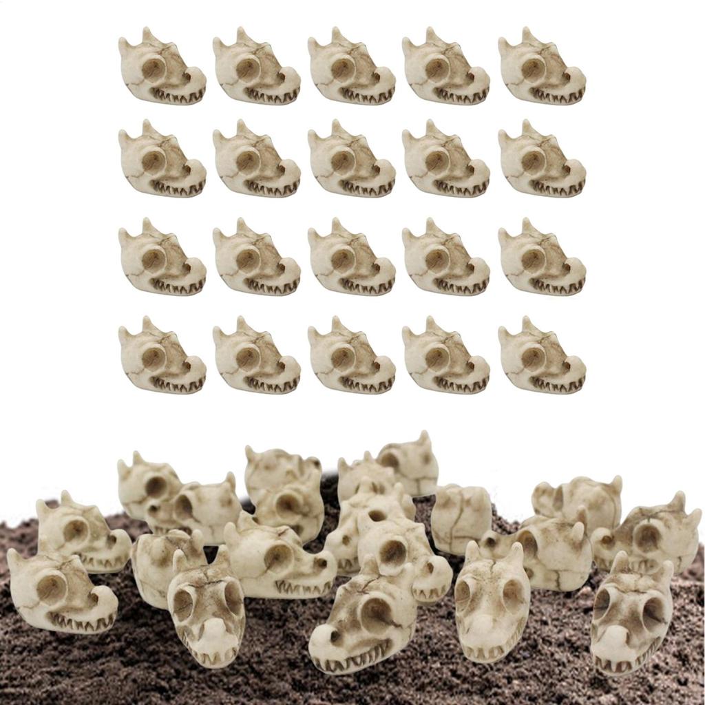 20pcs Resin Dragon Skull Decoration Mini Paving Stone Outdoor Landscape Decoration Dragon Skull Design Flowerpot Filler Stones