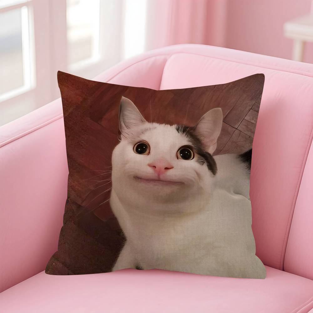 Funny Cat MMeme  Personalized Pillow Cover Kids Bedroom Wild Party Decor Pillowcase Kid Birthday Shower Gift
